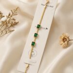Green stone chain bracelet