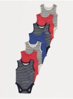 George Striped sleeveless bodysuits 7 pack