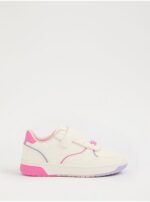 Pink colour block single strap beaded trainers - Image 2