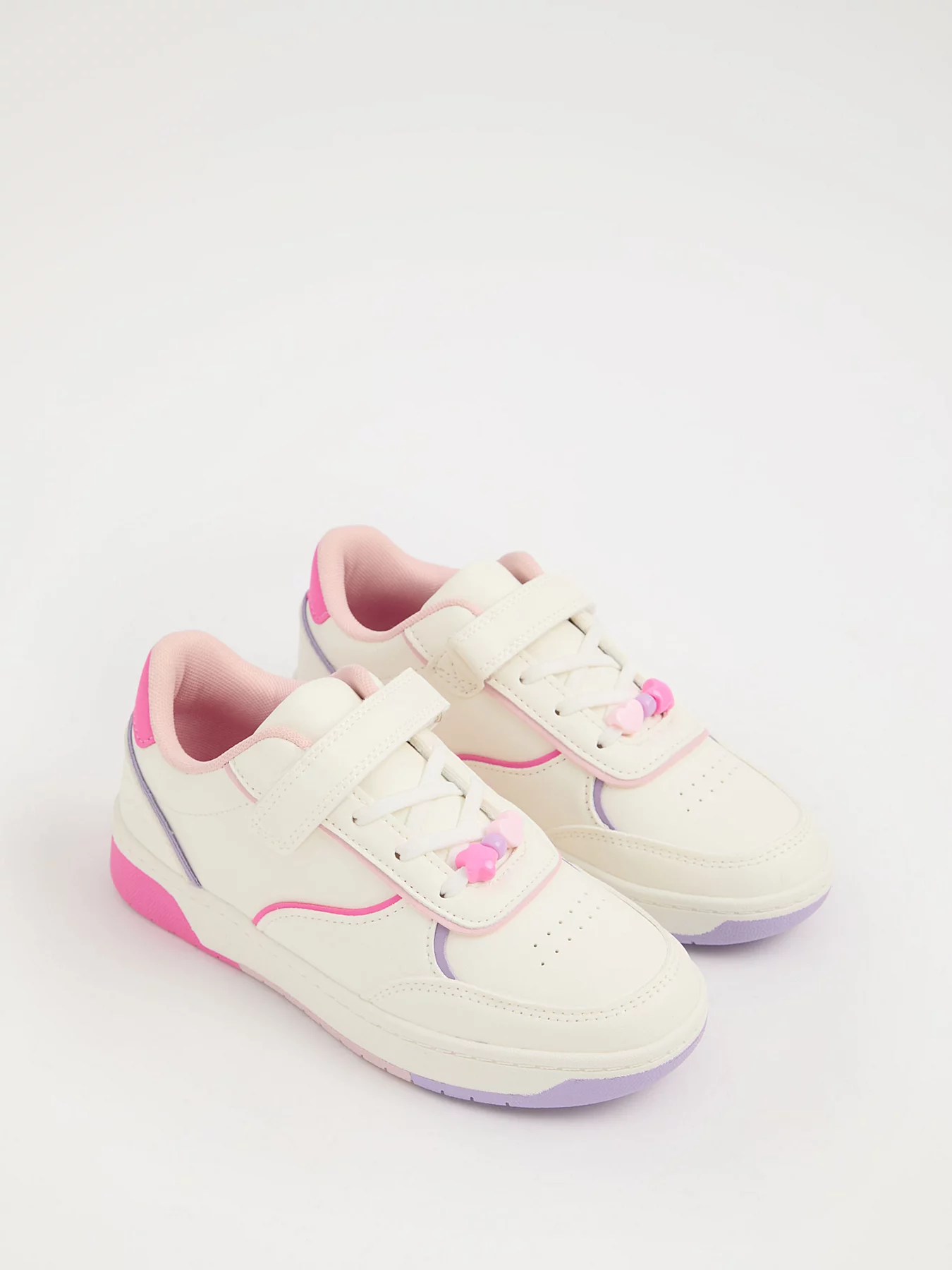 IMG_6956 Pink colour block single strap beaded trainers - Image 1