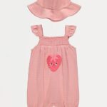 George Pink strawberry and hat romper