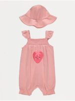 George Pink strawberry and hat romper