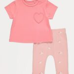 George pink heart unicorn Tshirt and legging