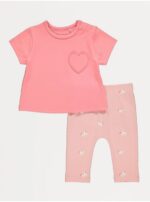 George pink heart unicorn Tshirt and legging