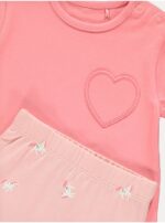 George pink heart unicorn Tshirt and legging - Image 2