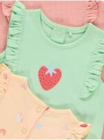 George Fruit print frilled jersey romper 3 pack - Image 2