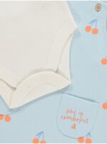 George Light blue cherry pinafore and bodysuit - Image 2