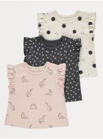 George Frill sleeves top 3 pack