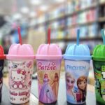 Colourful plastic straw cups for kids 400 ml
