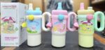 Kids Rainbow tumbler with handle and straw